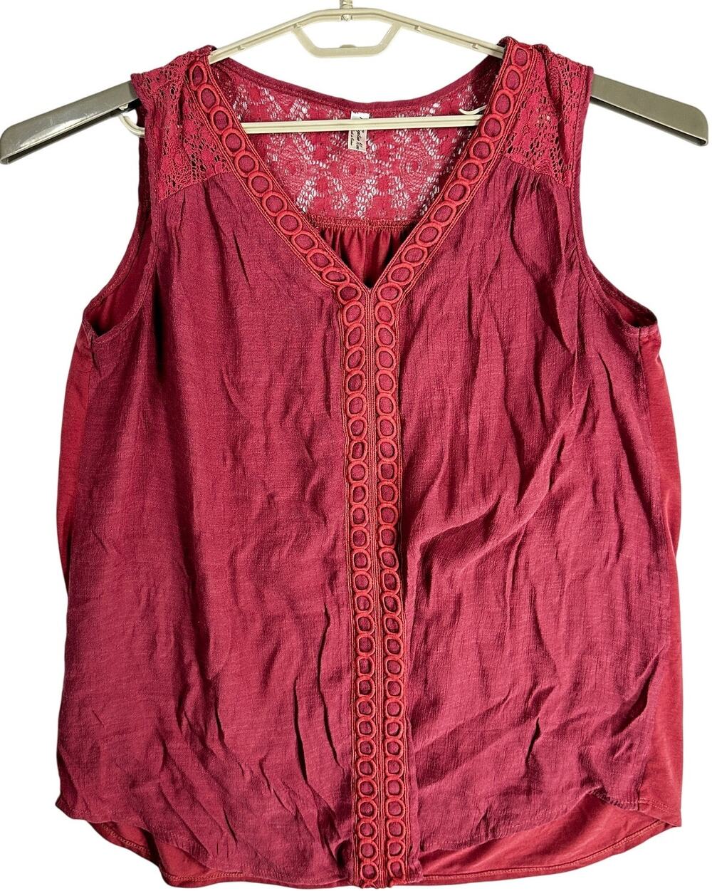 PerSeption Tank Top Womens Plus 2X Pink Sleeveless Bohemian Boho Hippie Prairie
